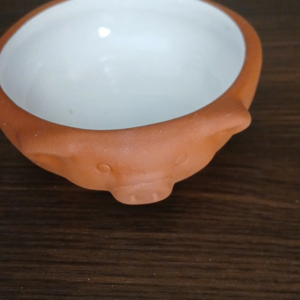 Creative Co-Op Terracotta Red Clay Cochinito Mini Spice Bowl Dish
